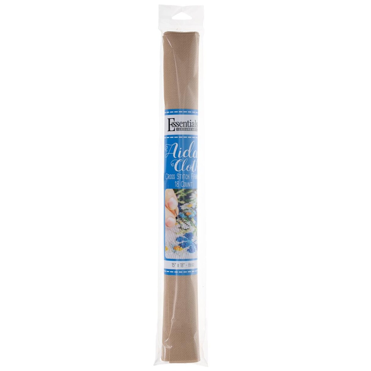 Essentials By Leisure Arts Aida Cloth, 18 Count, Beige, Cross Stitch Fabric, Embroidery Fabric, Cross Stitch Supplies For Crafting, Stitching, And Sewing Projects 15X18